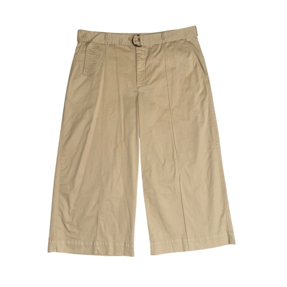LAUREN RALPH LAUREN Cropped Belted Wide Leg Khaki Twill Trouser Women’s Size 16 - Picture 3 of 9